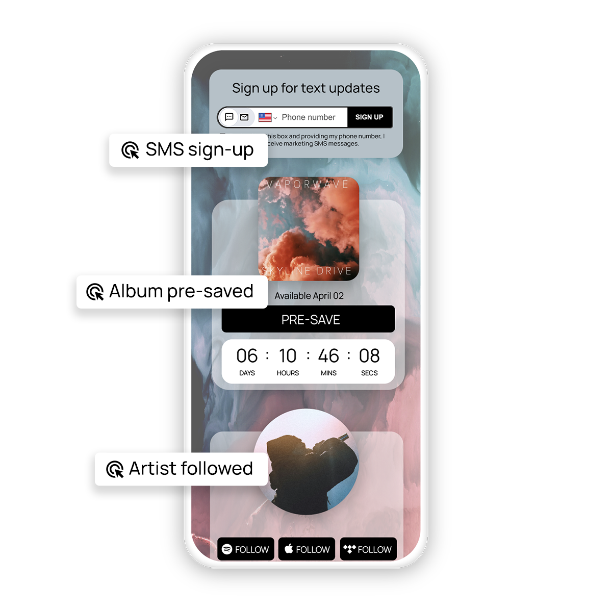 fan actions using Sonikit NextSave