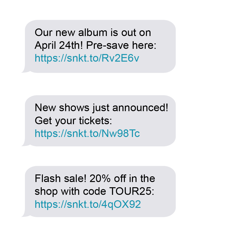 SMS text messages on mobile phone for podcast marketing